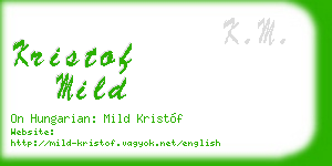 kristof mild business card